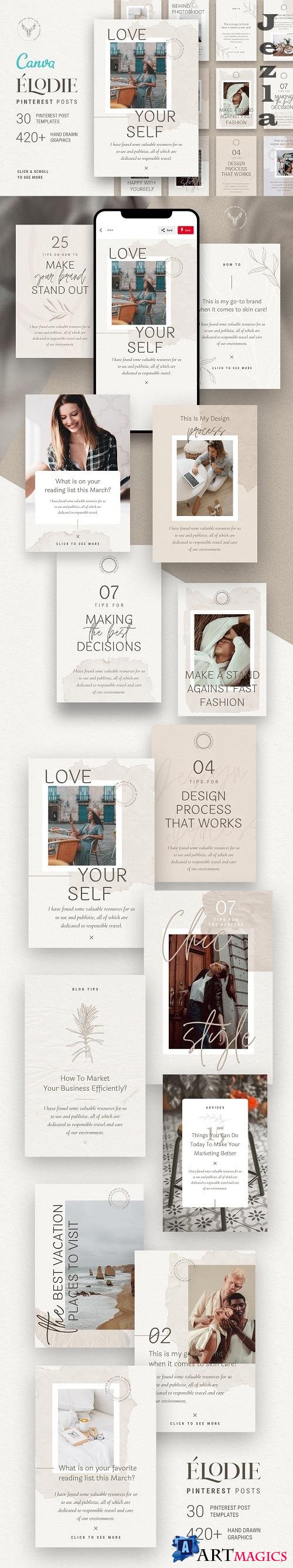 Elodie - Canva Pinterest Templates - 4758292