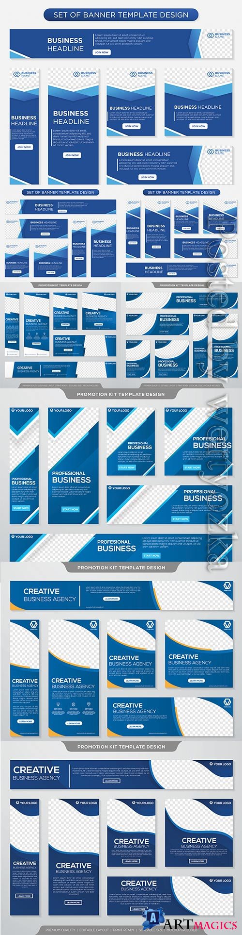 Set of business web banner, promotion kit template, flyer, book cover # 2