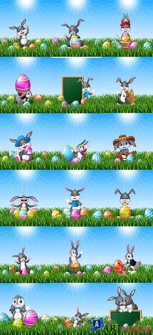      6 / Easter backgrounds in vector 6