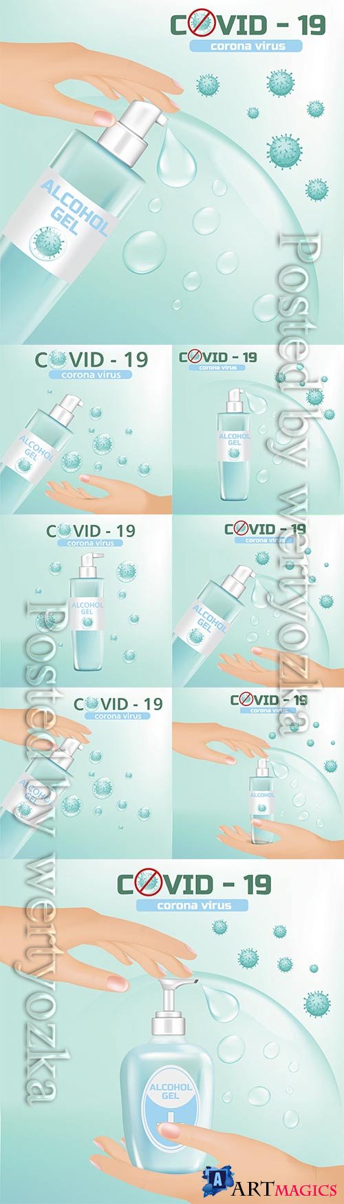 COVID 19, Coranavirus vector illustration sets # 3