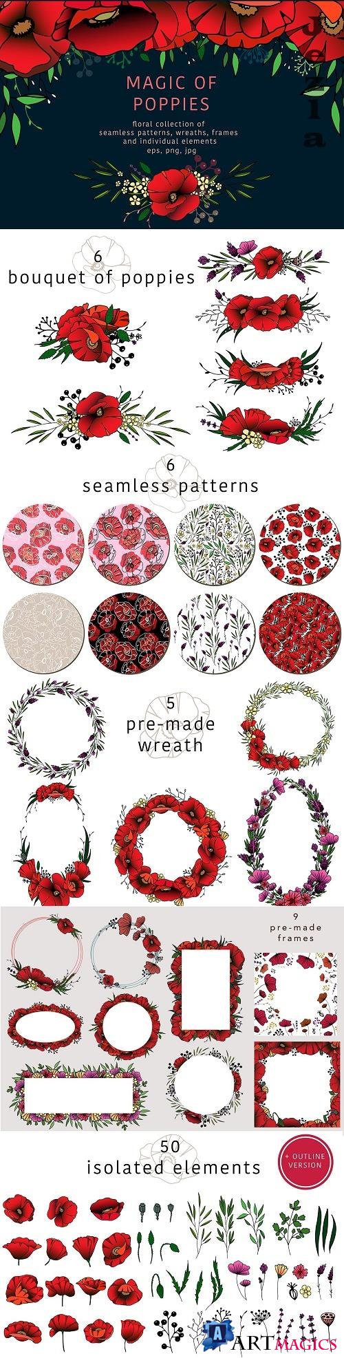 Magic of poppies - floral collection - 2135537