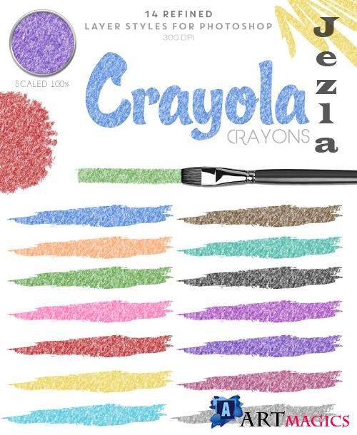 Thehungryjpeg - Crayola Crayon - Photoshop Styles - 81609