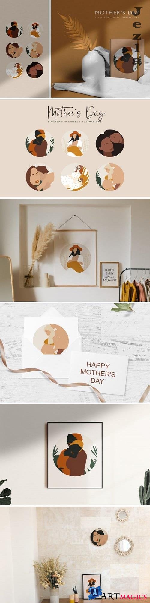 Mother's Day Abstract Illustrations - 4748020