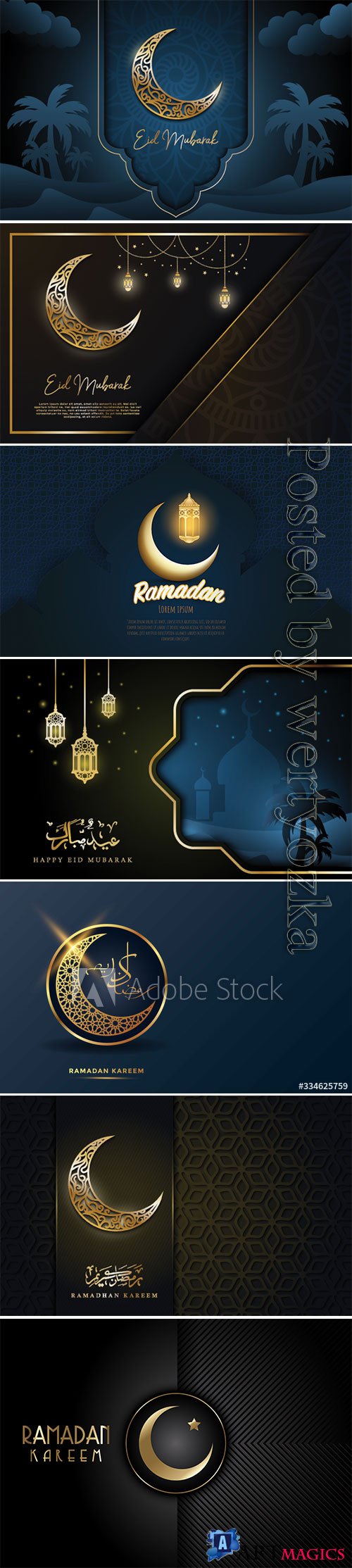 Eid mubarak greeting card design with beautiful Ramadan vector  background