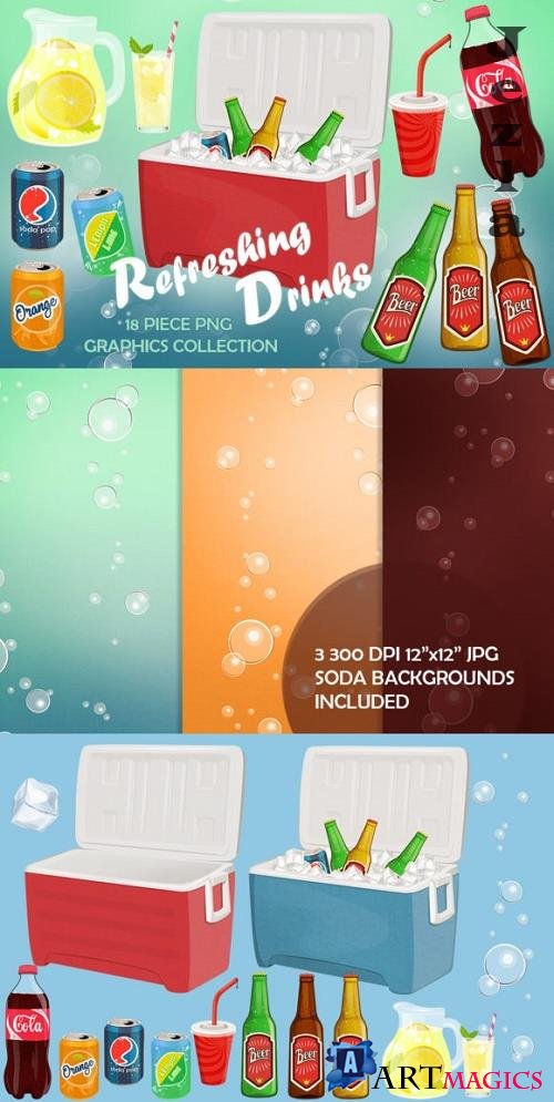 Refreshing Drinks Graphics Set