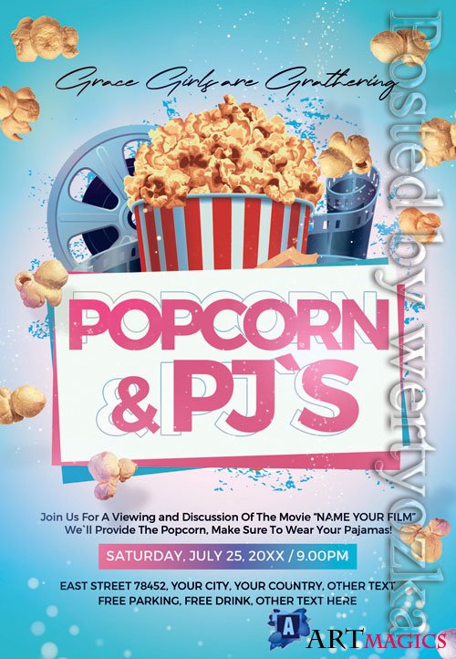 Popcorn pjs - Premium flyer psd template