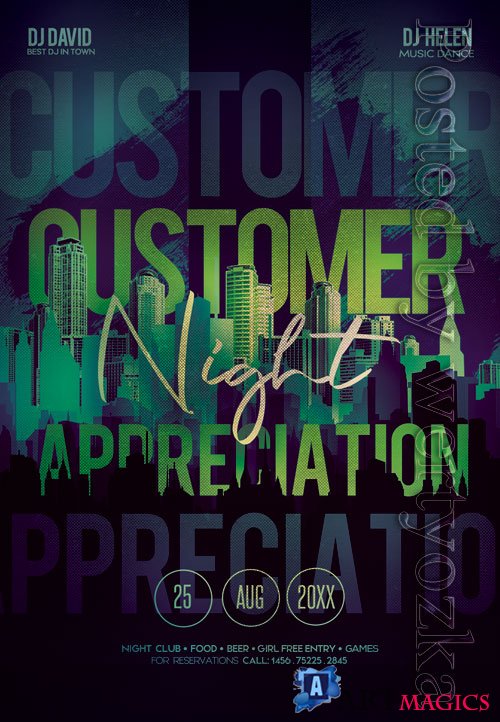 Customer appreciation night - Premium flyer psd template