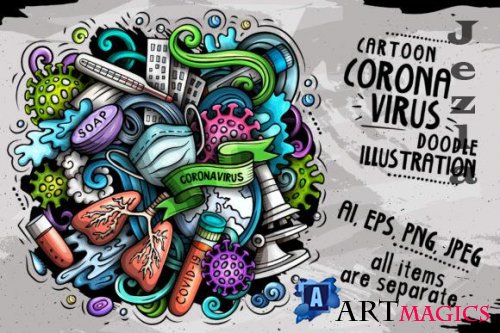 Coronavirus Cartoon Vector Illustration