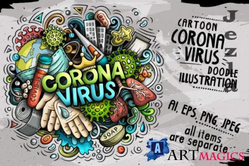 Coronavirus Cartoon Vector Illustration 2