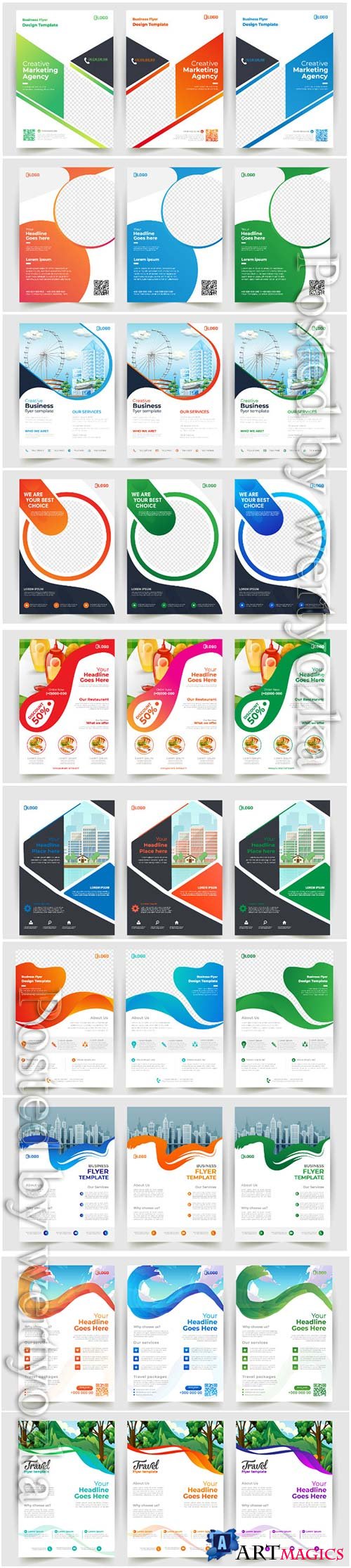 Business flyer vector template design with abstract concept