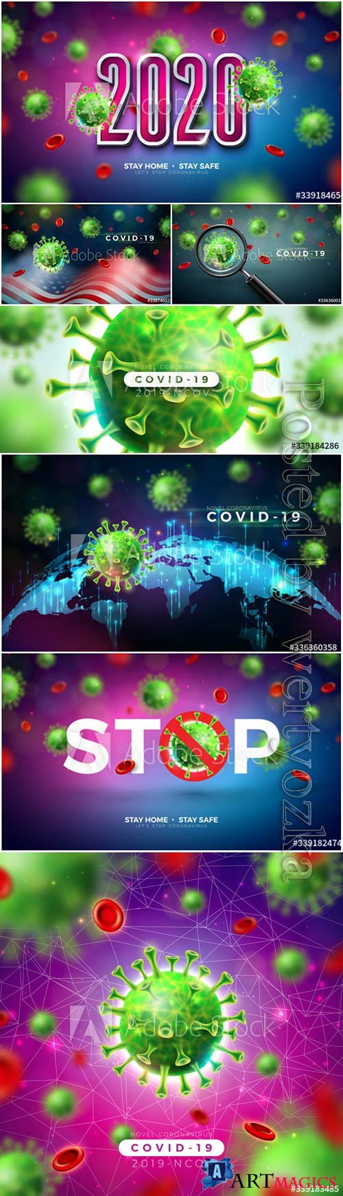Stay home, stop coronavirus vector design
