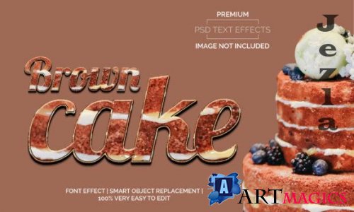 Brown Cake Text Effects Style Premium