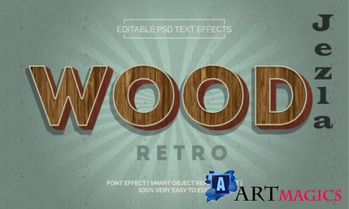Wood Style Text Effects Style Premium