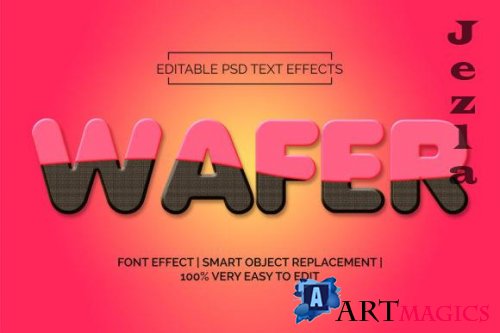 Wafer Chocolate Text 3D Style Premium
