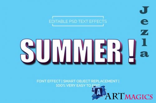 Summer Fun Repeated Text 3D Style