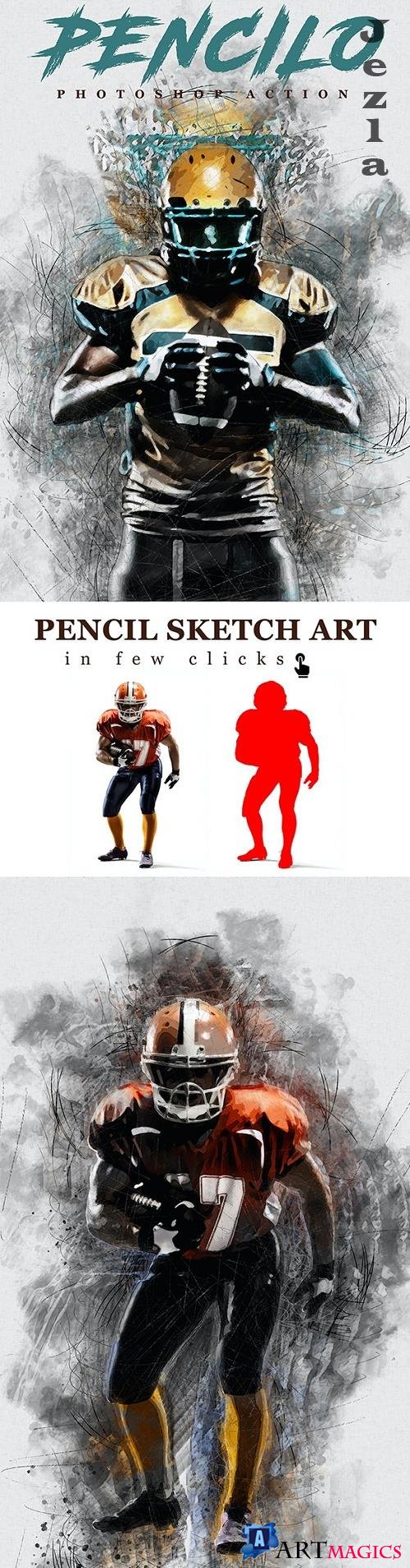 Pencilo - Pencil Sketch Art Photoshop Action 25880701