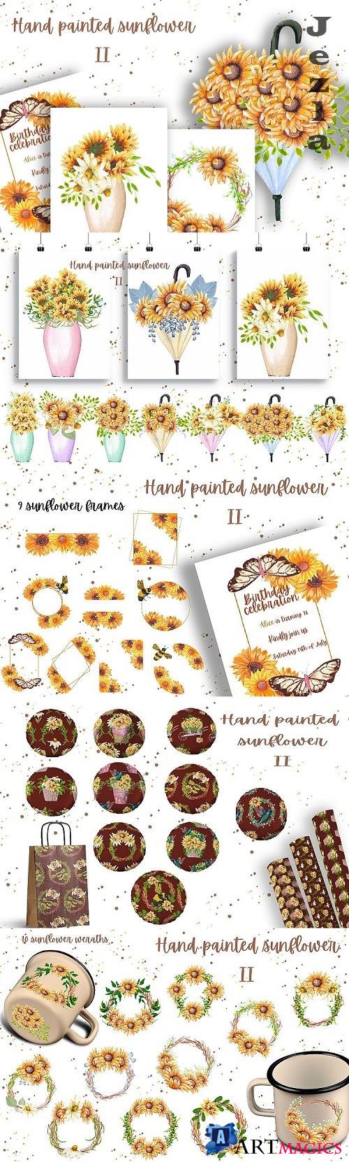 Hand painted sunflower collection II - 537775