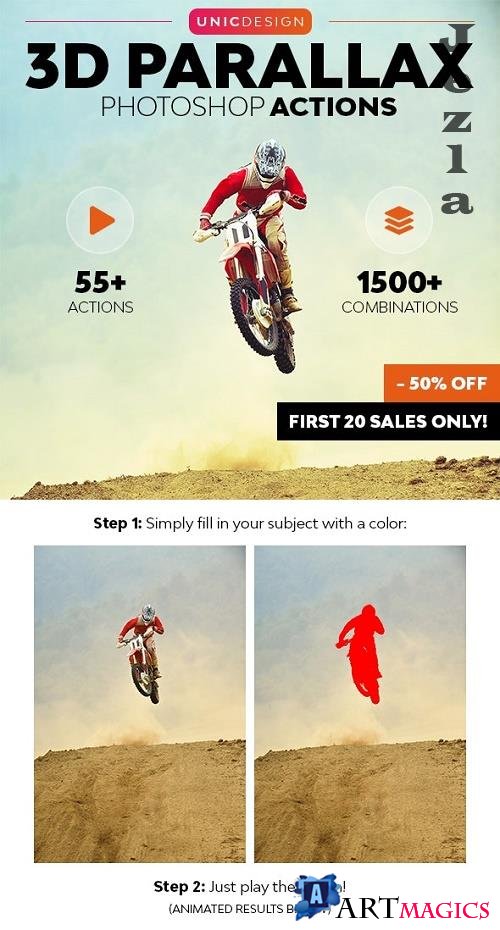 3D Parallax Animated Photoshop Actions - 26308092