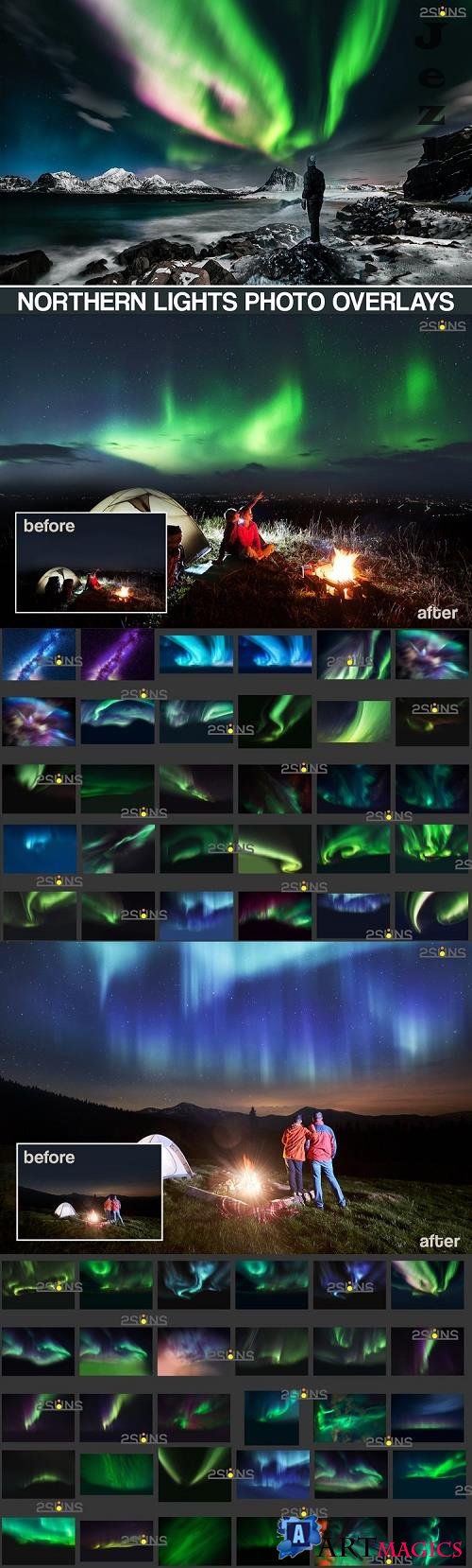 100 Aurora Borealis Photoshop overlays. Northern lights - 550783