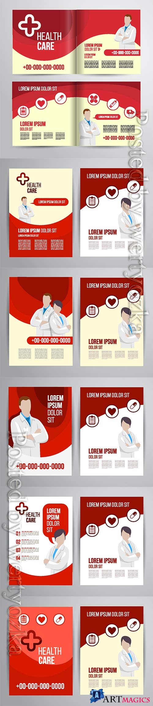 Healthcare brochure concept, medical flyer design