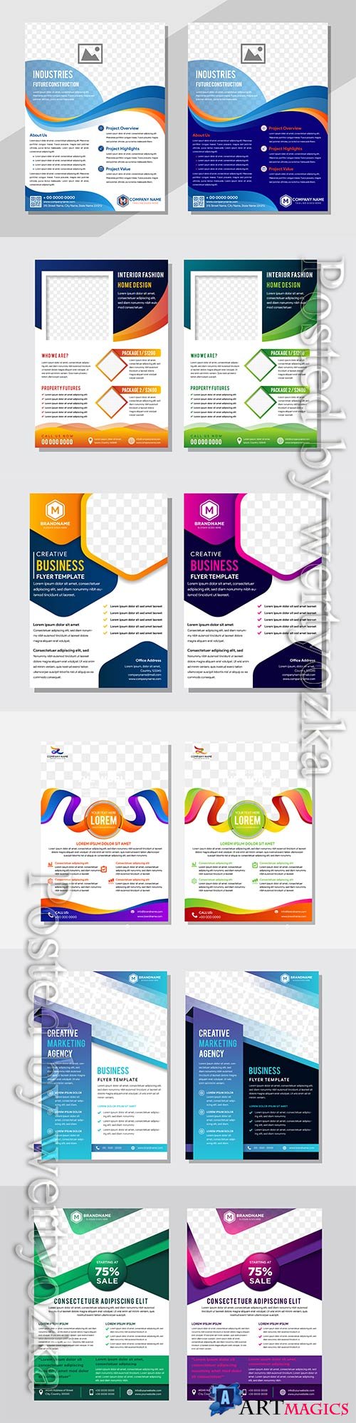 Business vector design template for brochure, flyer