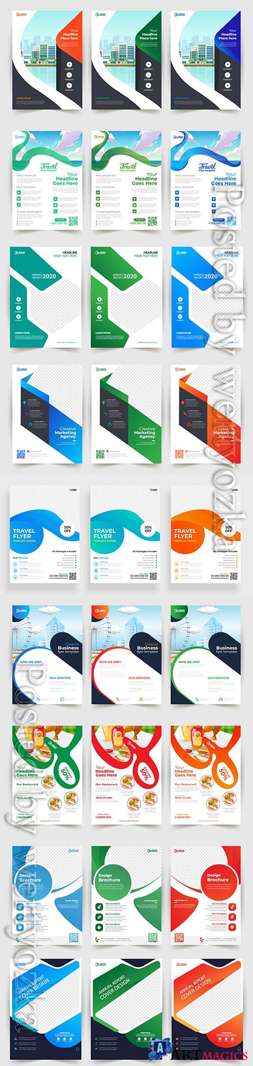 Business vector flyer template design with abstract concept