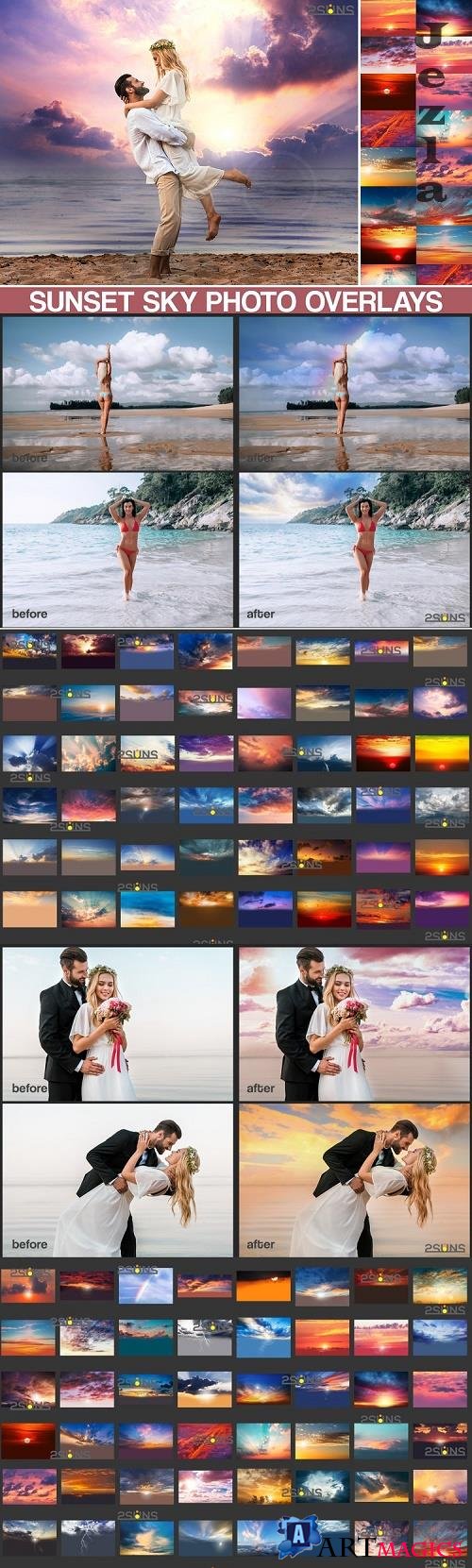 100 Sunset Sky Photo Overlays, photoshop - 551919