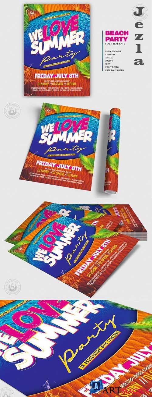 Beach Party Flyer Template V8 - 4850644