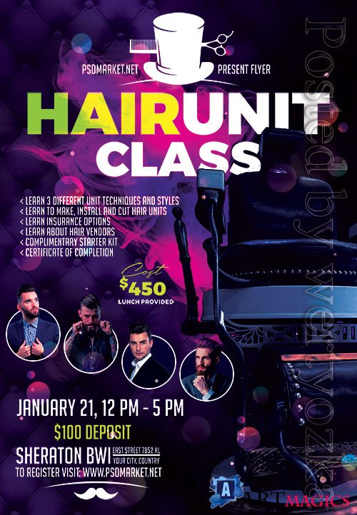 Hair unit class - Premium flyer psd template