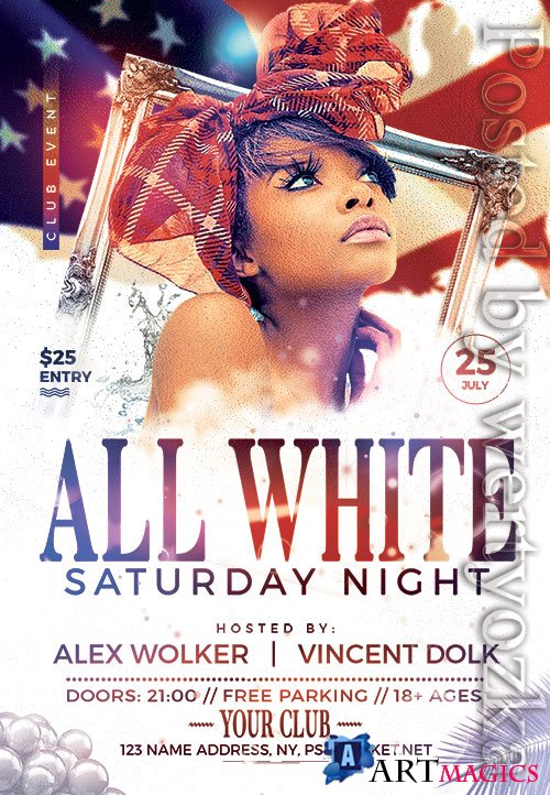 All white party - Premium flyer psd template