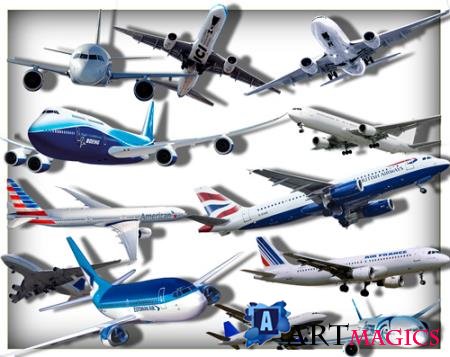 Прозрачные картинки для фотошопа - Пассажирские самолеты