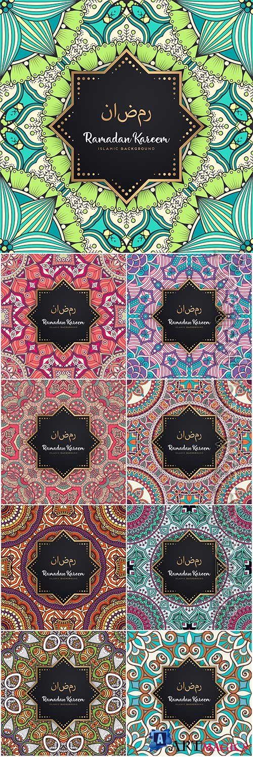 Beautiful ramadan kareem vector design with mandala # 5