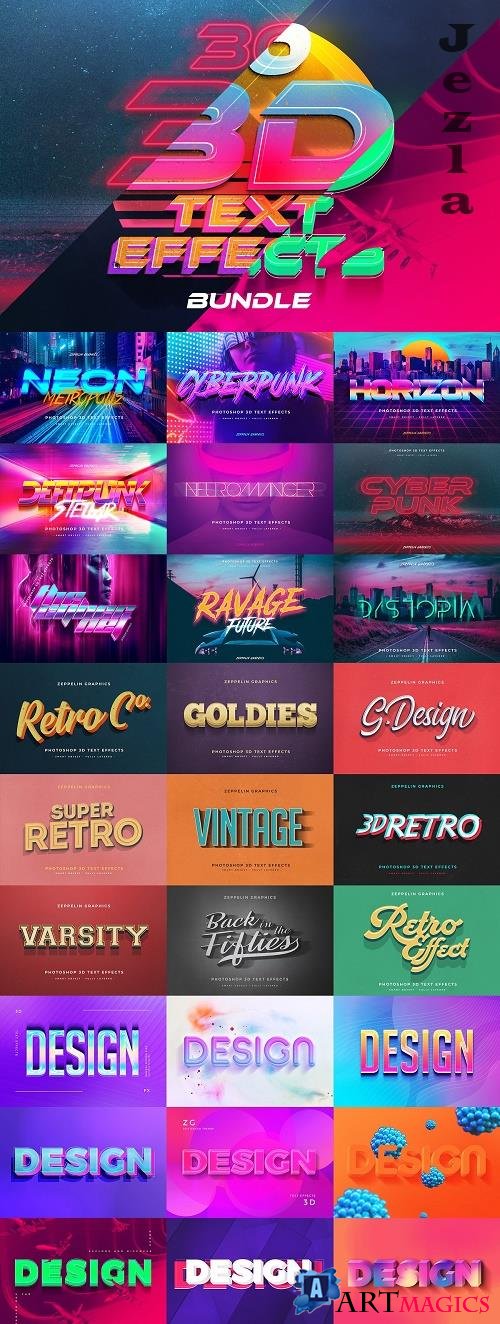 3D Text Effects Bundle Vol.4 4854498