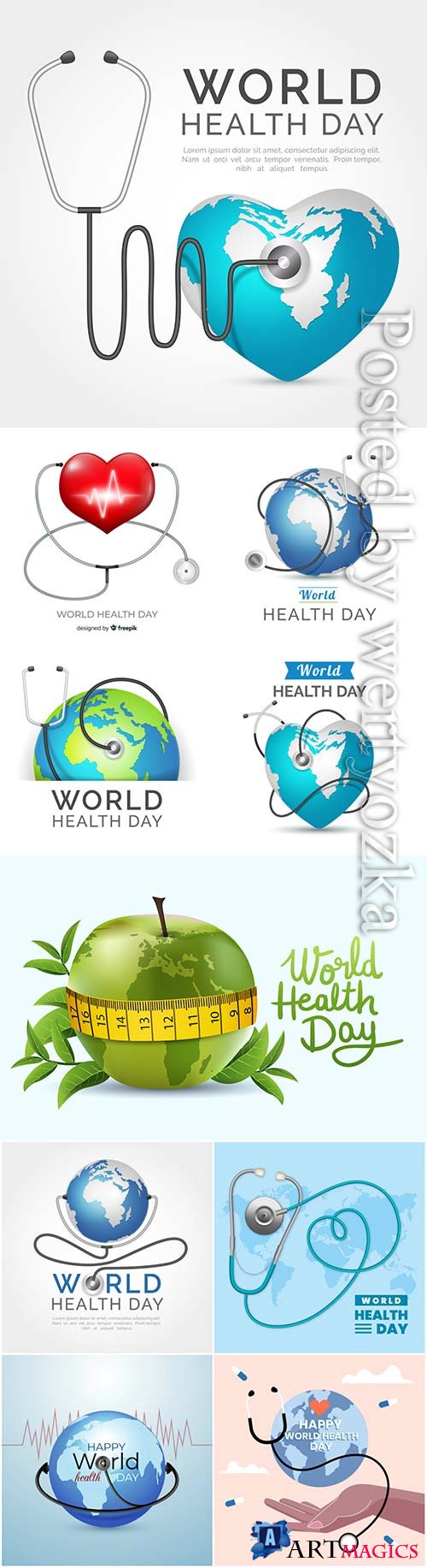 Realistic world health day vector background