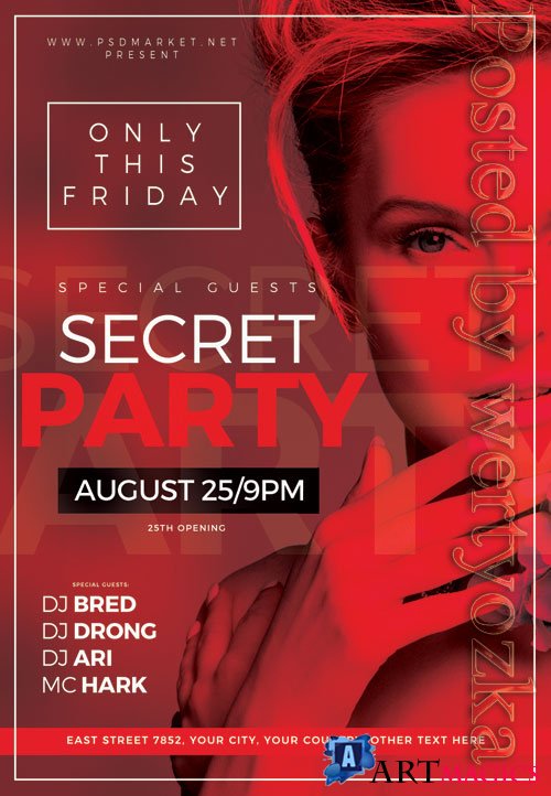 Secret party - Premium flyer psd template