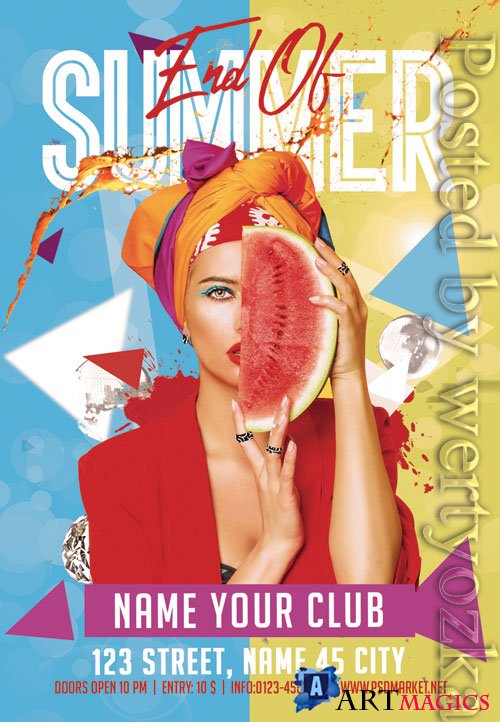 End of summer - Premium flyer psd template