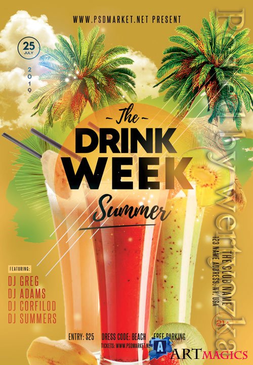 Drink week - Premium flyer psd template
