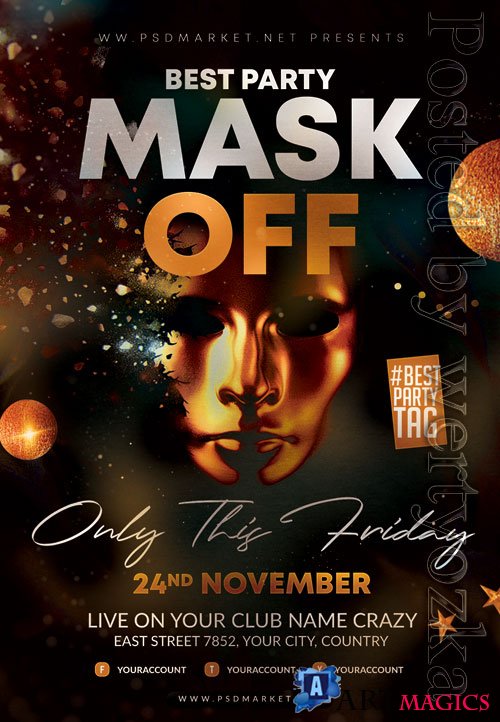 Mask off - Premium flyer psd template