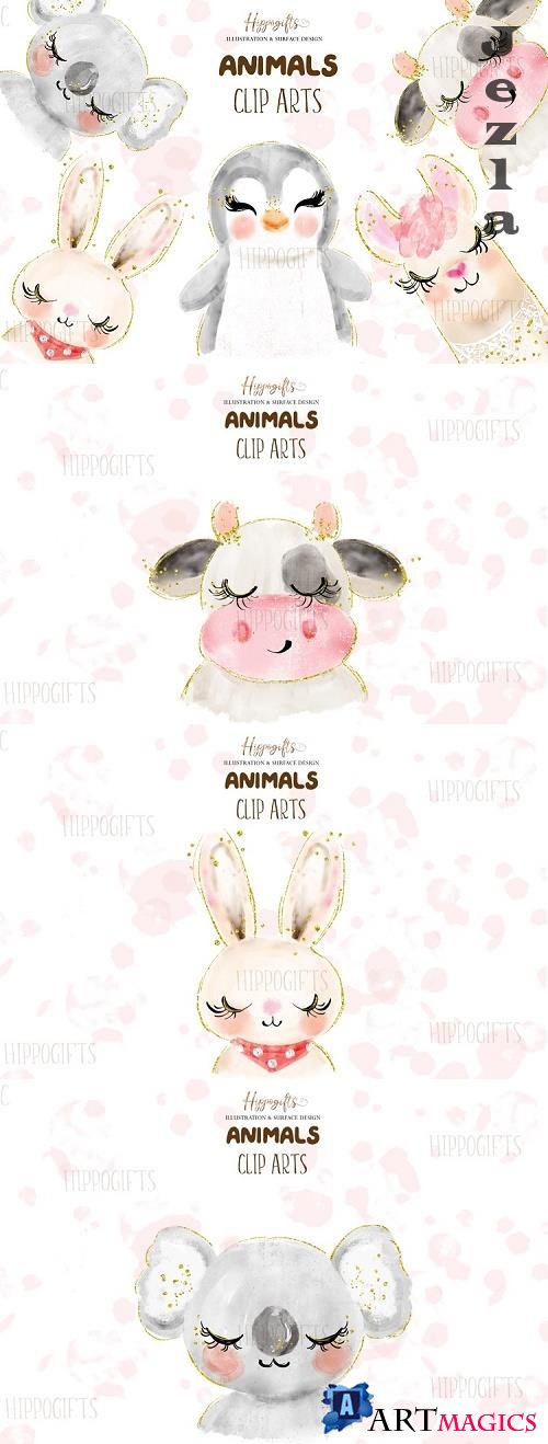 Watercolor animals illustration - 559058