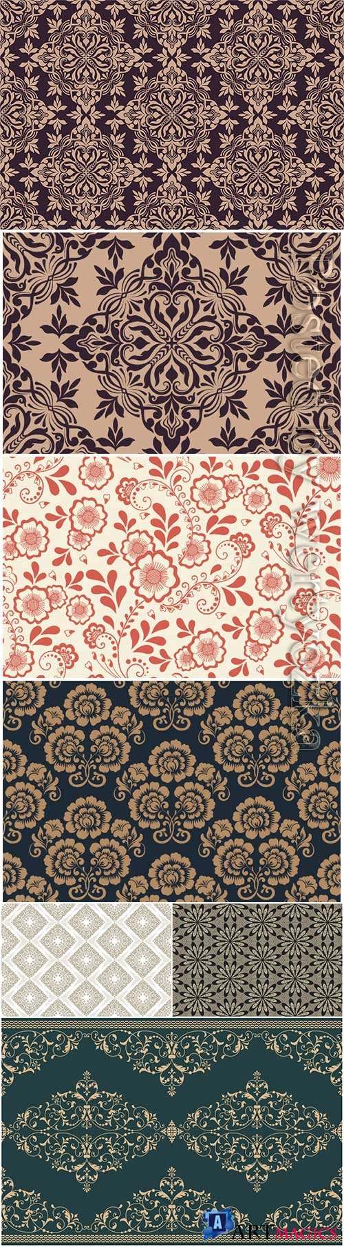 Vector floral seamless pattern element arabian style