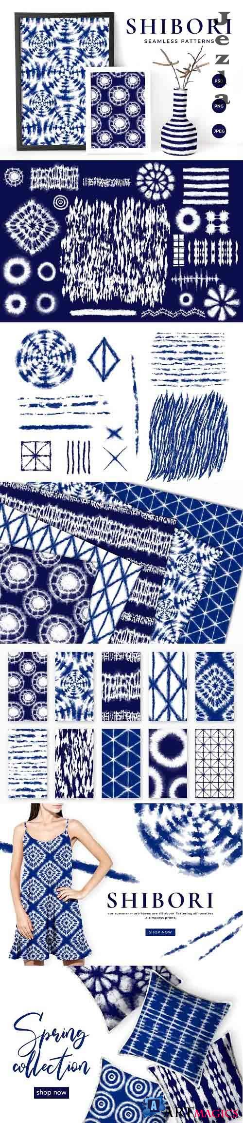 Shibori Tie Dye Seamless Patterns - 4899724