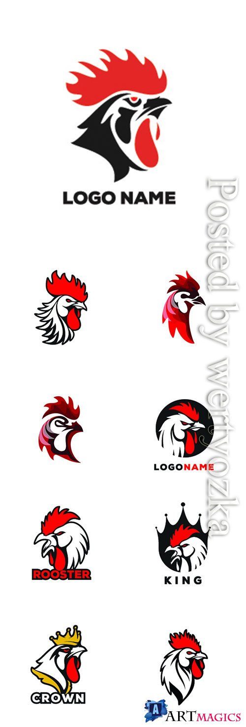 Rooster vector logo illustration