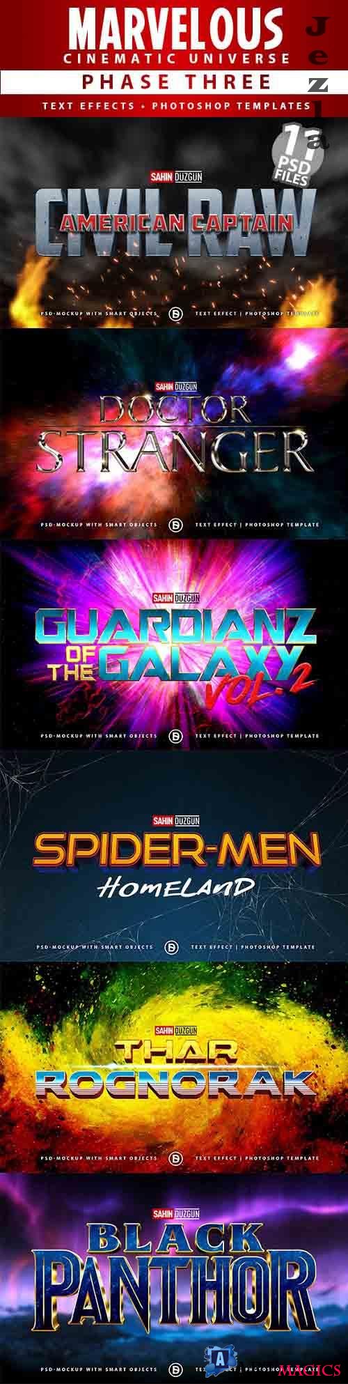 Marvelous Cinematic Universe - Phase Three | Text-Effects/Mockups | Template-Package - 26501541