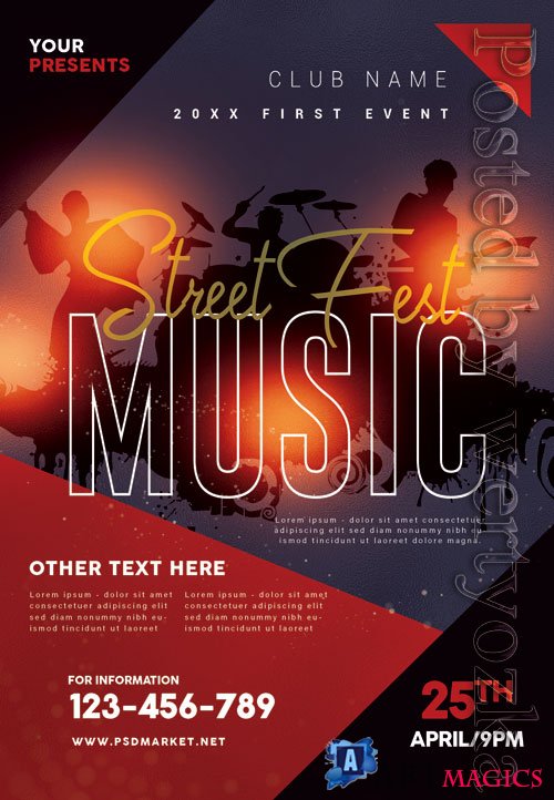 Street music fest - Premium flyer psd template