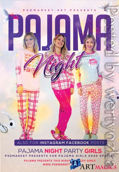 Pajamas party - Premium flyer psd template