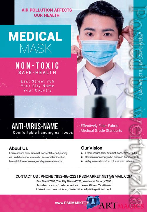 Medical masks - Premium flyer psd template
