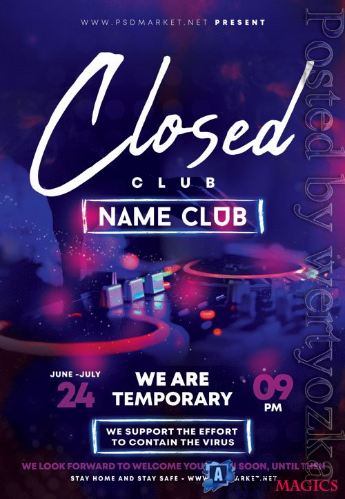 Closed club - Premium flyer psd template