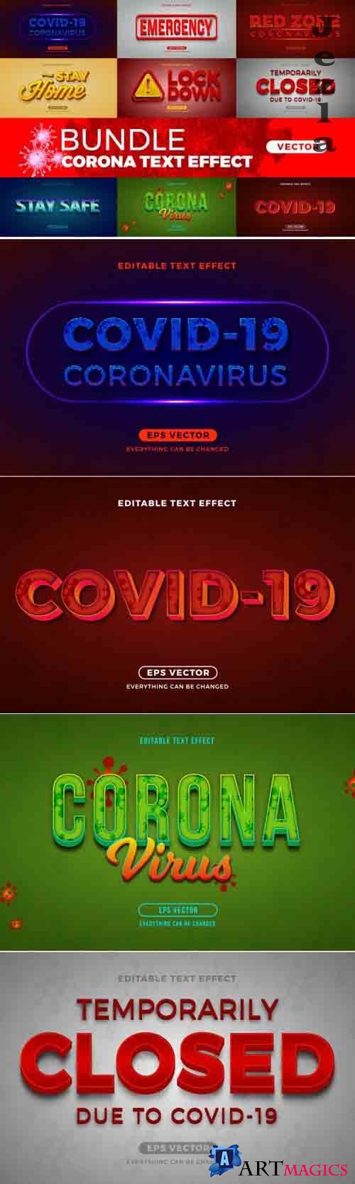 Bundle Corona Editable Font Effect Text