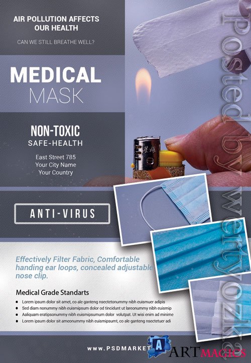 Medical mask - Premium flyer psd template