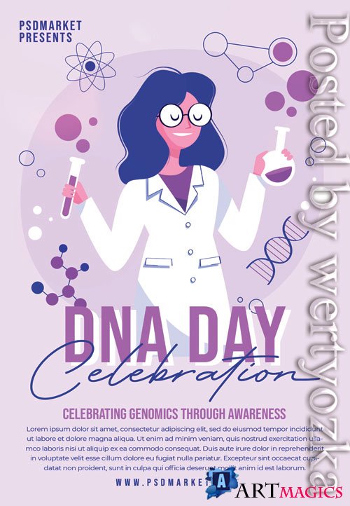 Dna day celebration - Premium flyer psd template